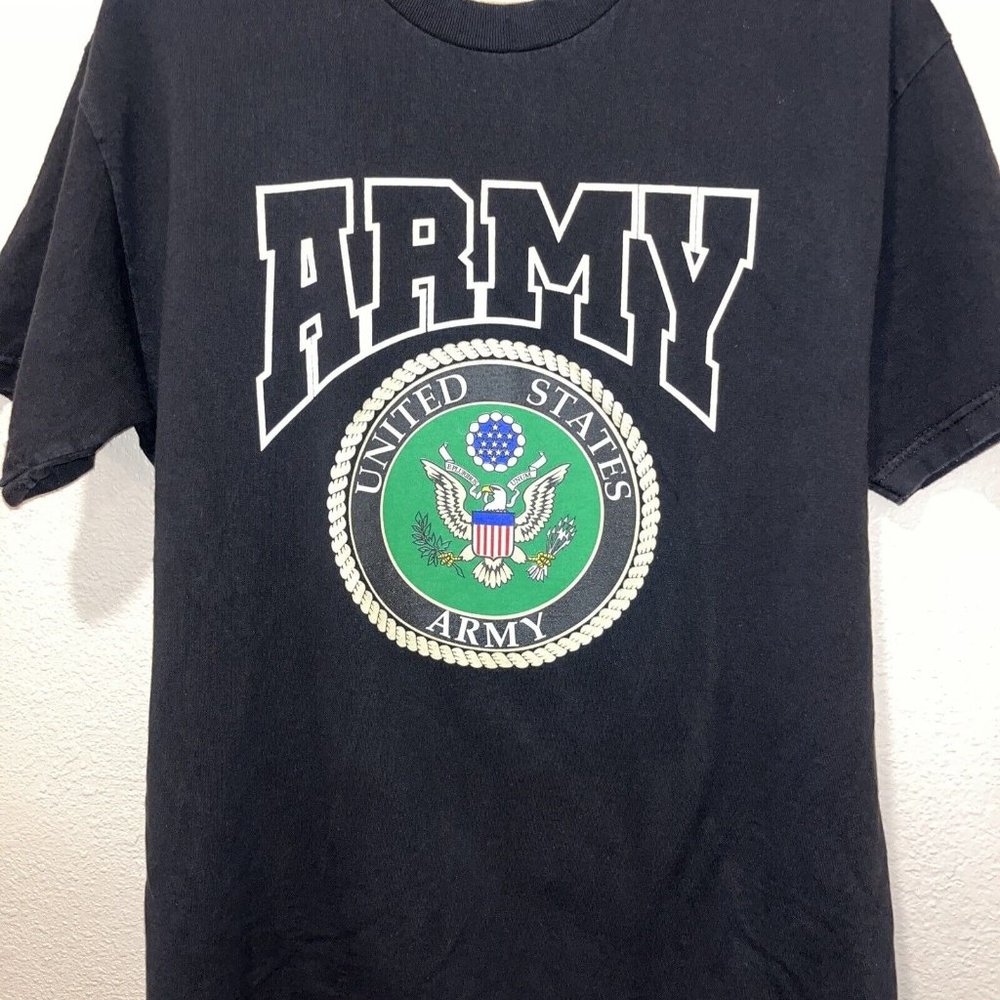 United States Army Emblem Black Mens Size Large Short Sleeve T Shirt Vintage